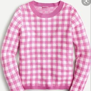 J. Crew Cashmere Gingham Crewneck